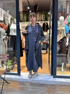 File Dokulu Asimetrik Hırka