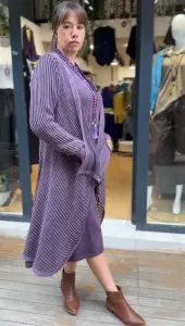 File Dokulu Asimetrik Hırka