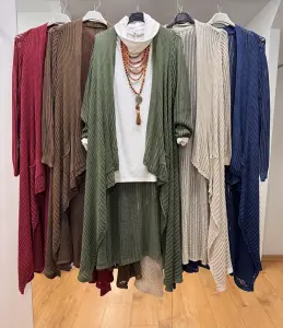 File Dokulu Asimetrik Hırka