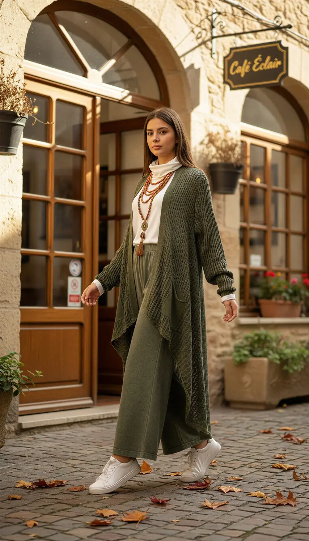 File Dokulu Asimetrik Hırka