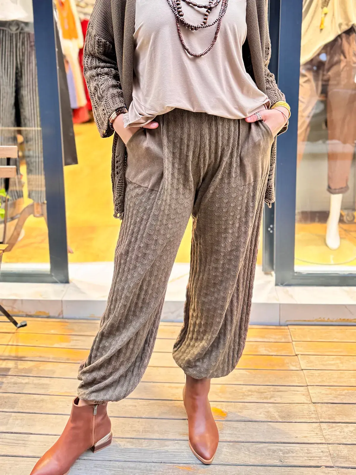 Bileği Lastikli Pamuk pantolon