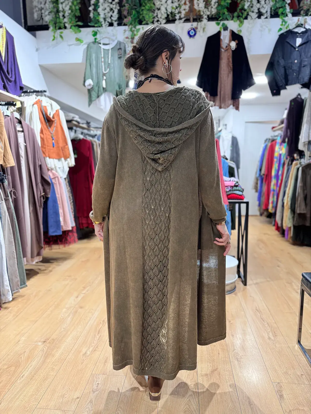 Kapüşonlu Uzun Hırka