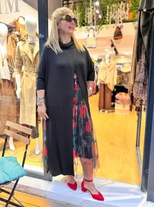 Degaje Yaka Parçalı Tunik