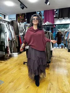 İtalyan Asimetrik Degaje triko