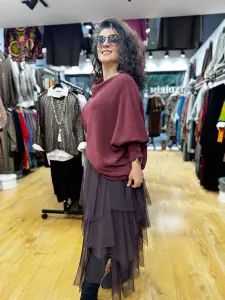 İtalyan Asimetrik Degaje triko