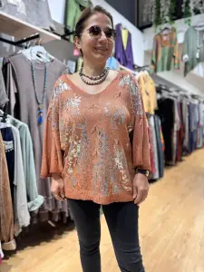 Yaldızlı Merserize Bluz