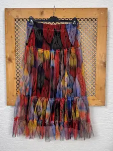 Yaprak Desen Tül Etek