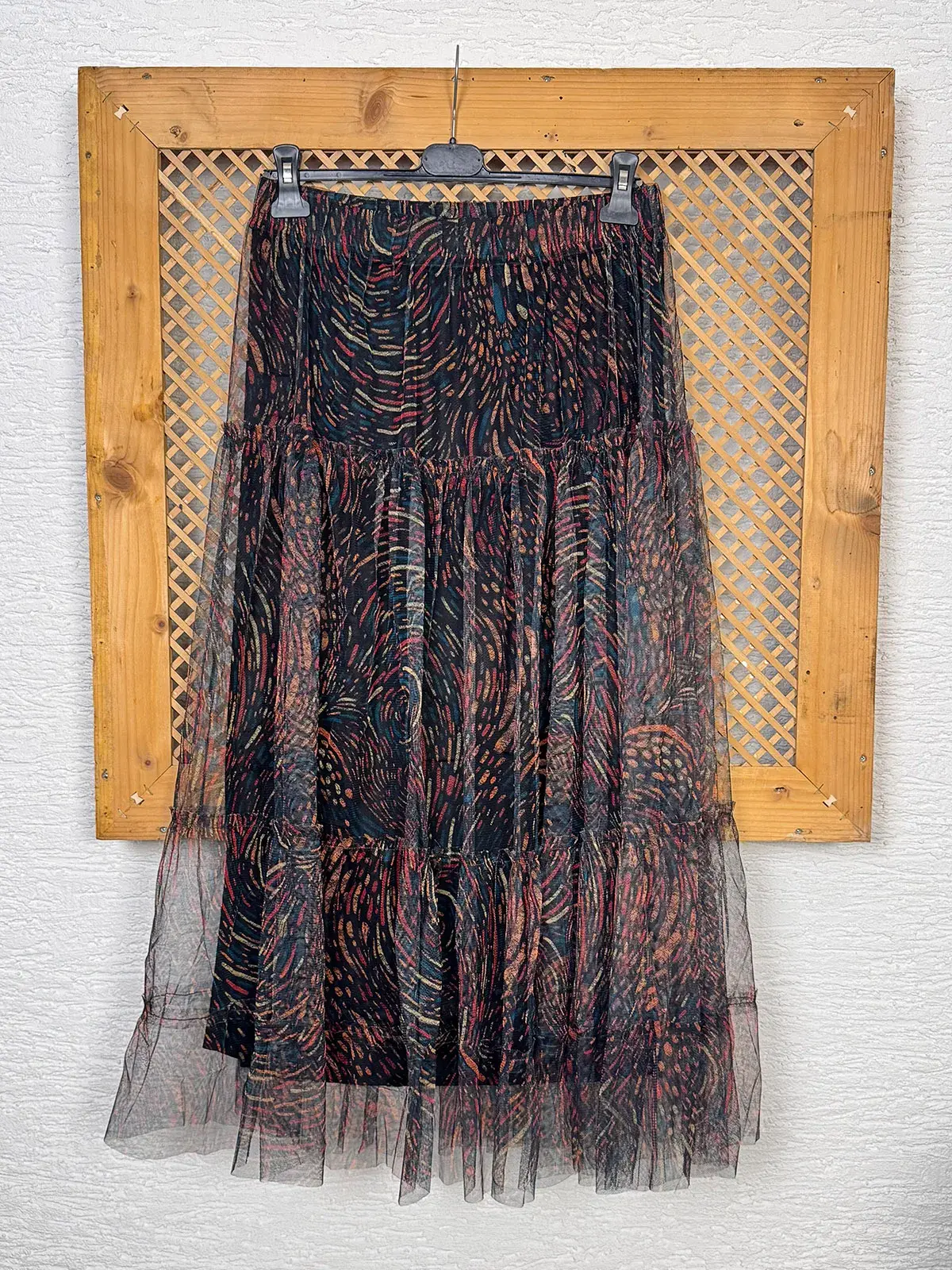 Zebra Desen Tül Etek