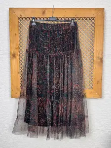 Zebra Desen Tül Etek