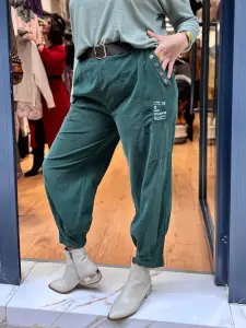 İthal Pilise Paça Kadife Pantolon