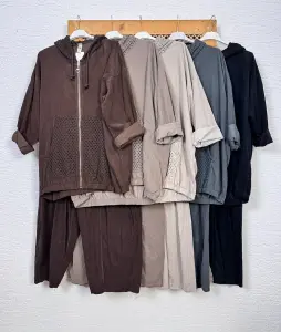 İthal Kapüşonlu Kadife Takım