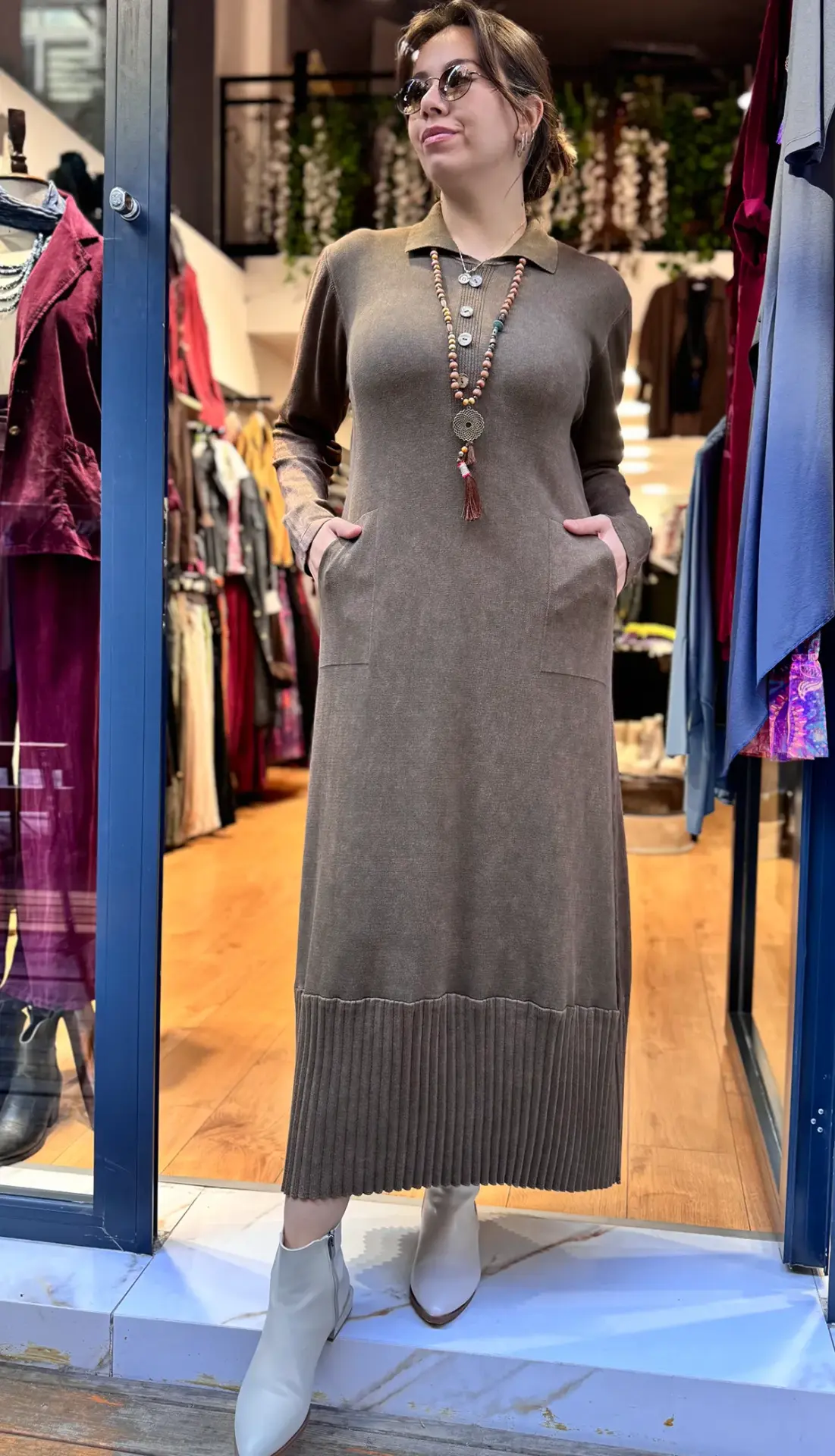 Gömlek Yaka Pamuk Elbise