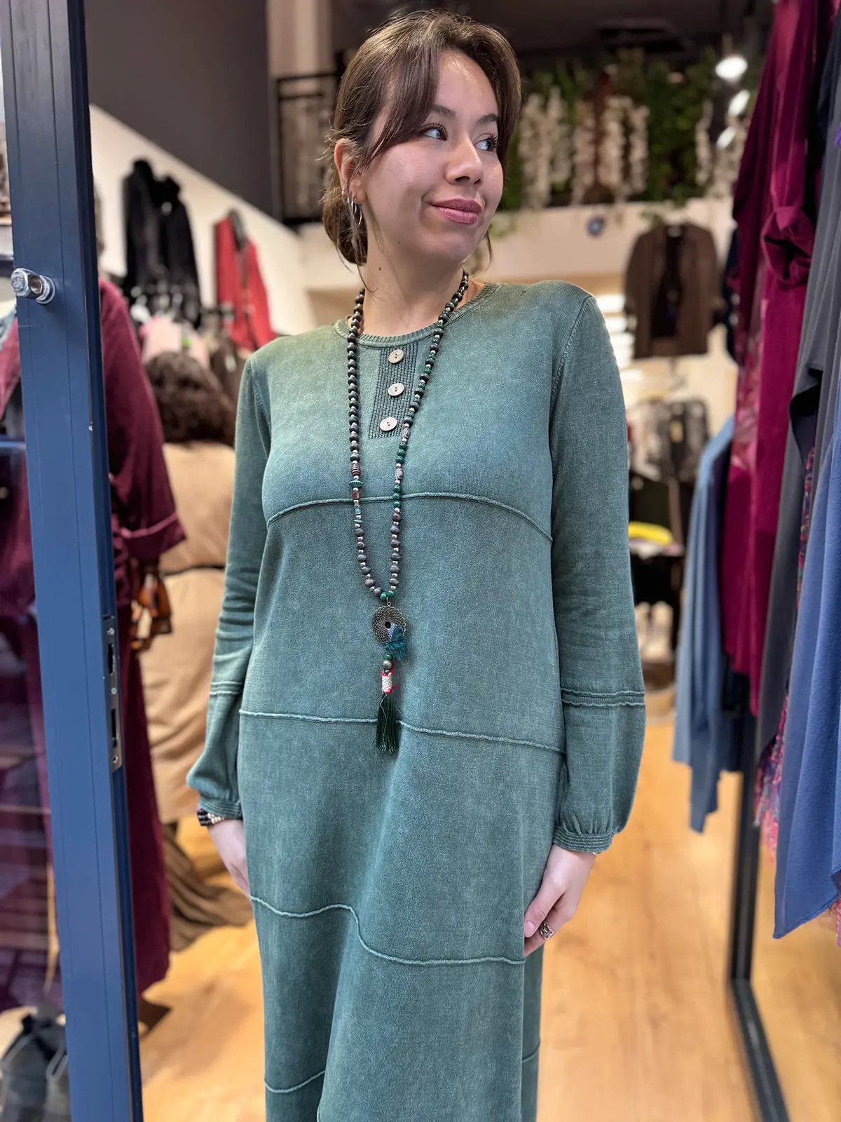 Yuvarlak Yaka Pamuk Elbise