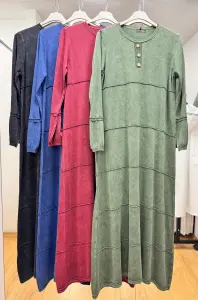 Yuvarlak Yaka Pamuk Elbise