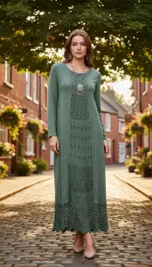 Dantel Örgü Pamuk Elbise