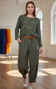 Petek Motif Pamuk bluz