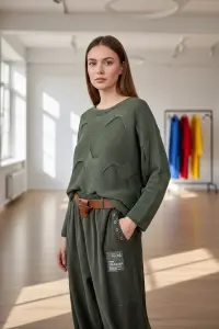 Petek Motif Pamuk bluz