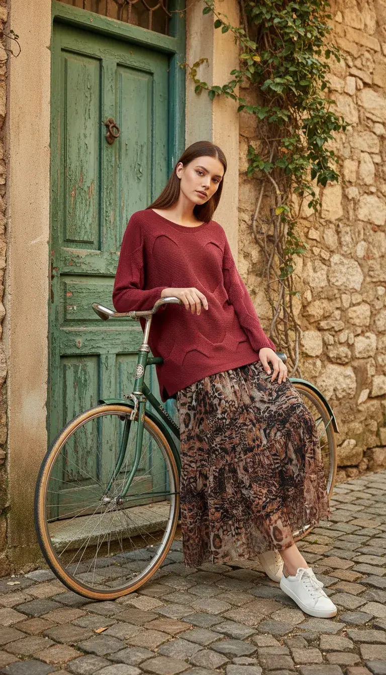 Petek Motif Pamuk bluz