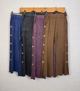 Düğme Detaylı Pamuk Pantolon