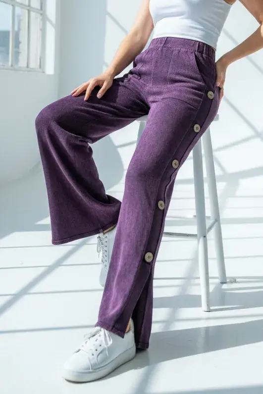 Düğme Detaylı Pamuk Pantolon