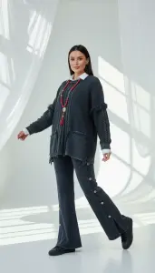 Püsküllü Pamuk Kazak