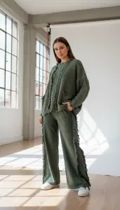 Püsküllü Pamuk Takım