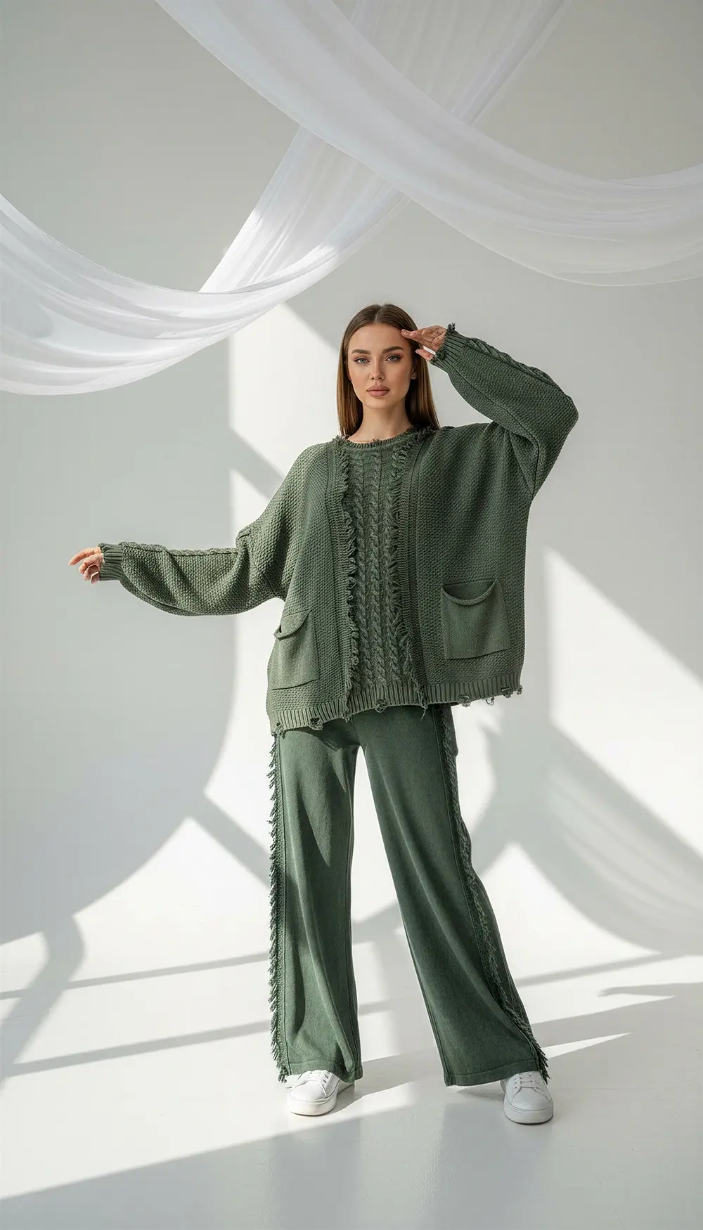 Püsküllü Pamuk Takım