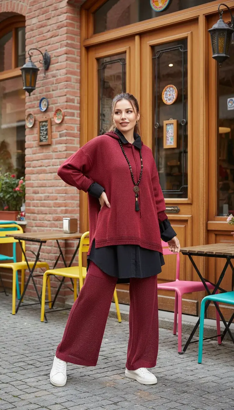 File Detaylı Pamuk Takım