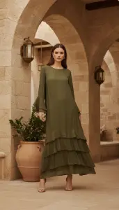 İtalyan İpek Kat kat Elbise