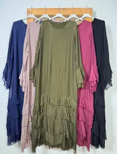 İtalyan İpek Kat kat Elbise