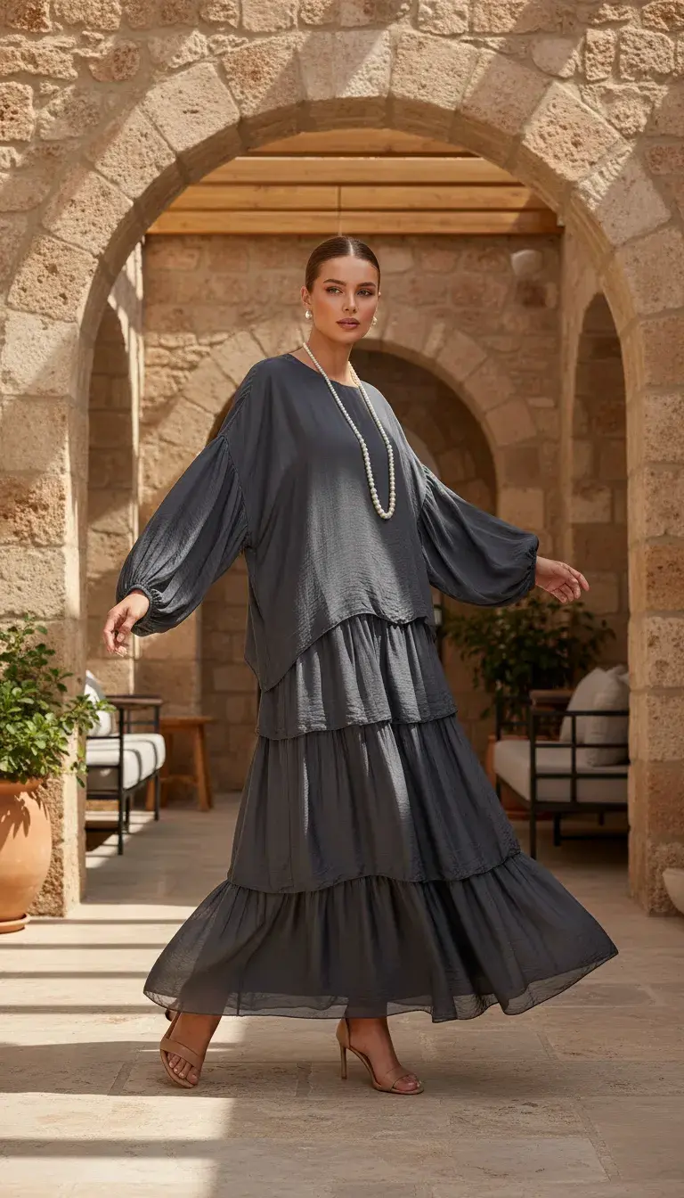 İtalyan İpek Kat Elbise