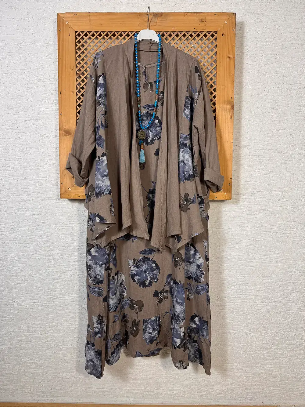 İtalyan Keten Desenli Ceketli Takım