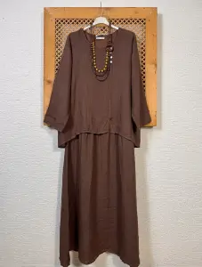 İtalyan Keten Bluzlu Elbise