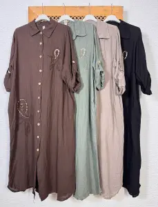 İtalyan Keten Gömlek Elbise