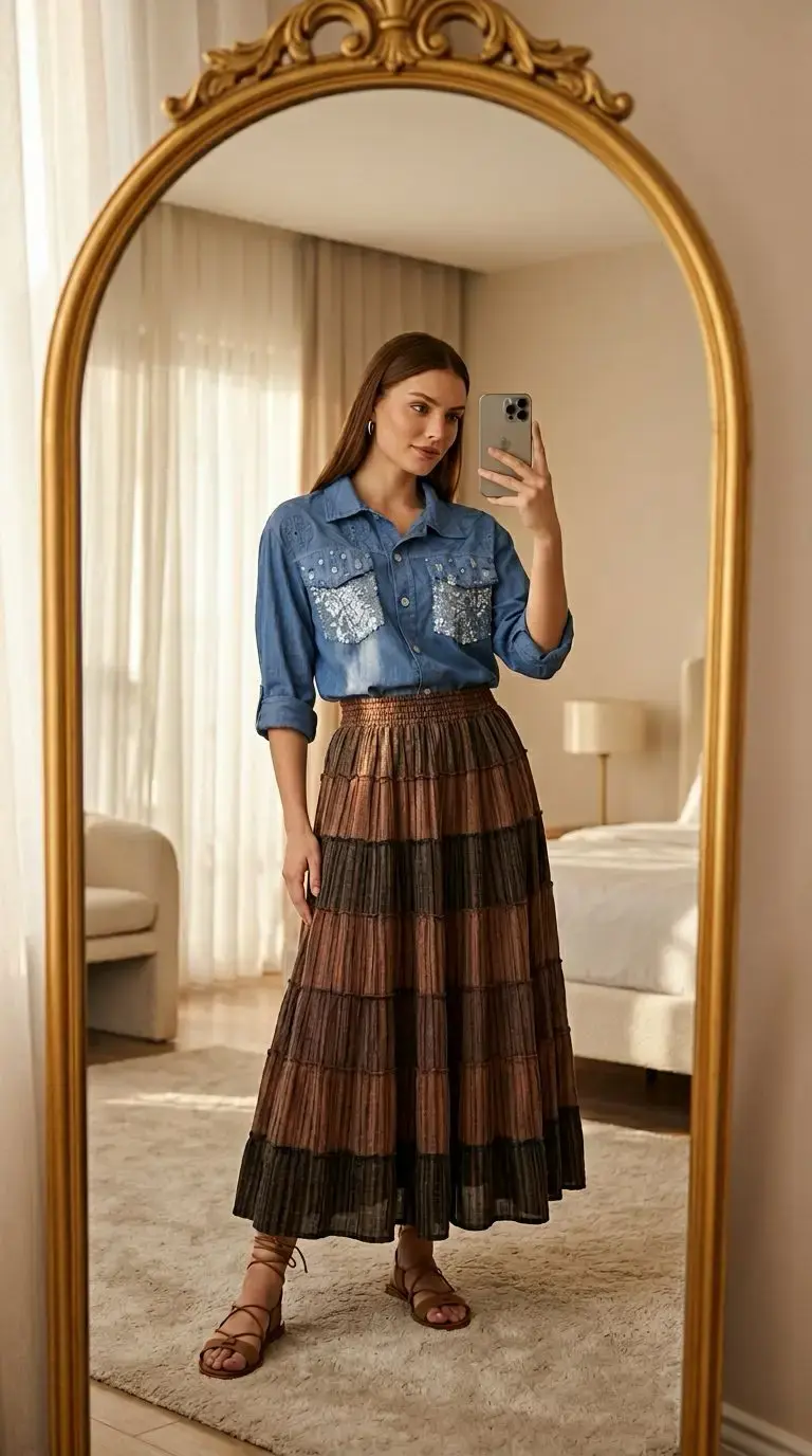 Nepal Kloş Pamuk Etek