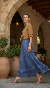 İtalyan Nakışlı Pamuk Etek