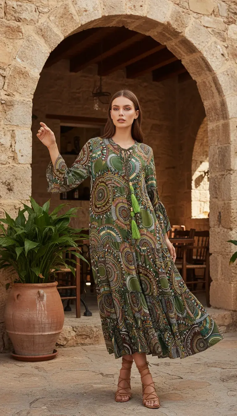 Mandala Viskon Elbise