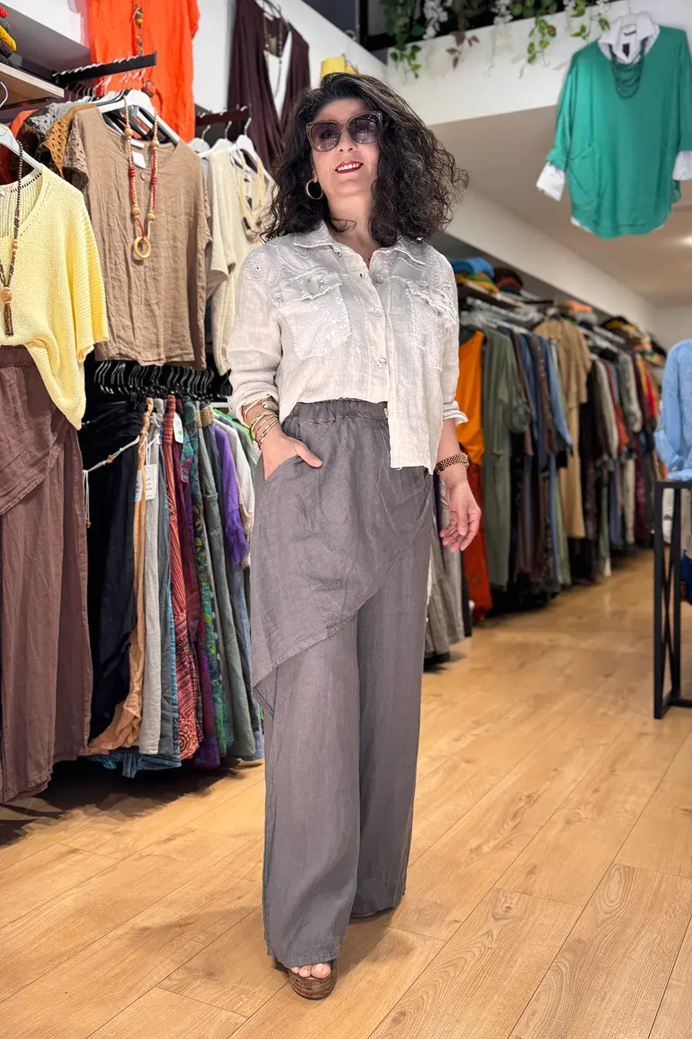 İtalyan Keten Kapaklı Pantolon