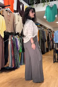 İtalyan Keten Kapaklı Pantolon