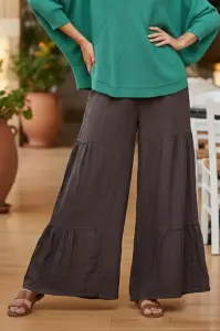 Plise Detaylı Keten Pantolon