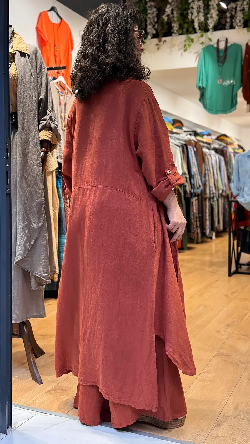 İtalyan Keten Gömlek Elbise