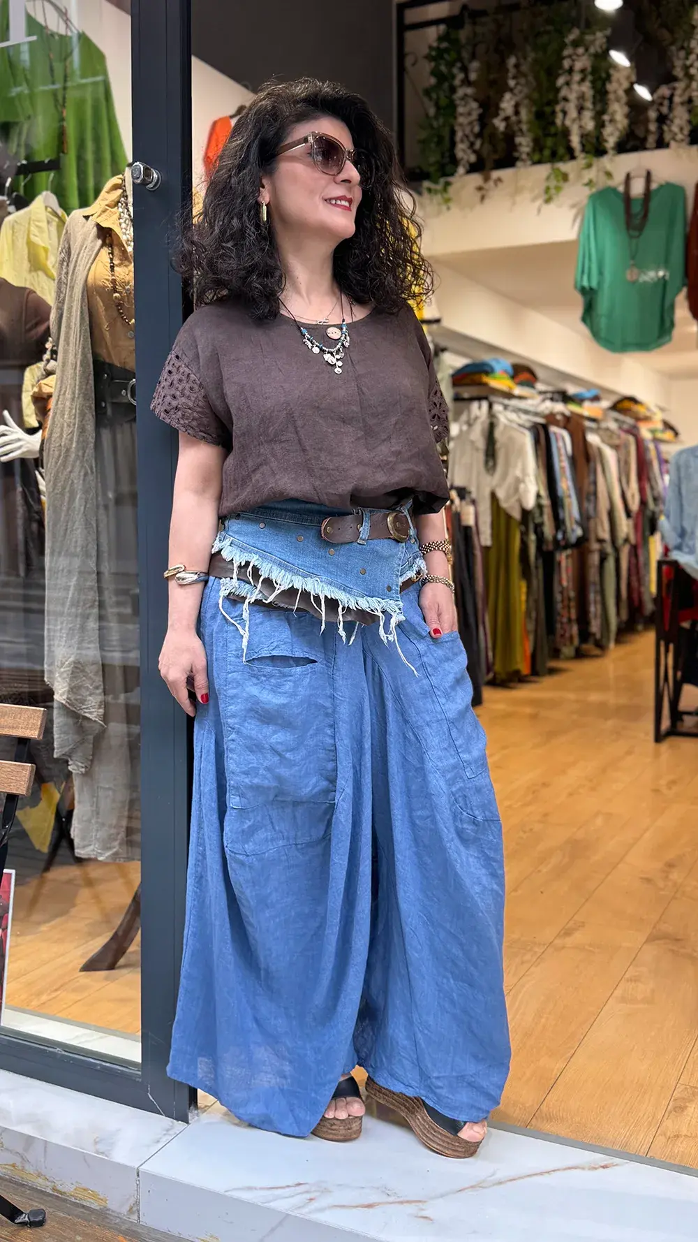 İtalyan Keten Torba Cep Şalvar