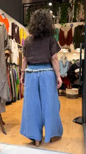 İtalyan Keten Torba Cep Şalvar