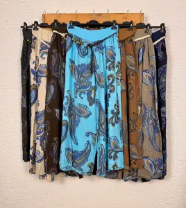 Şal Desen Keten Pantolon